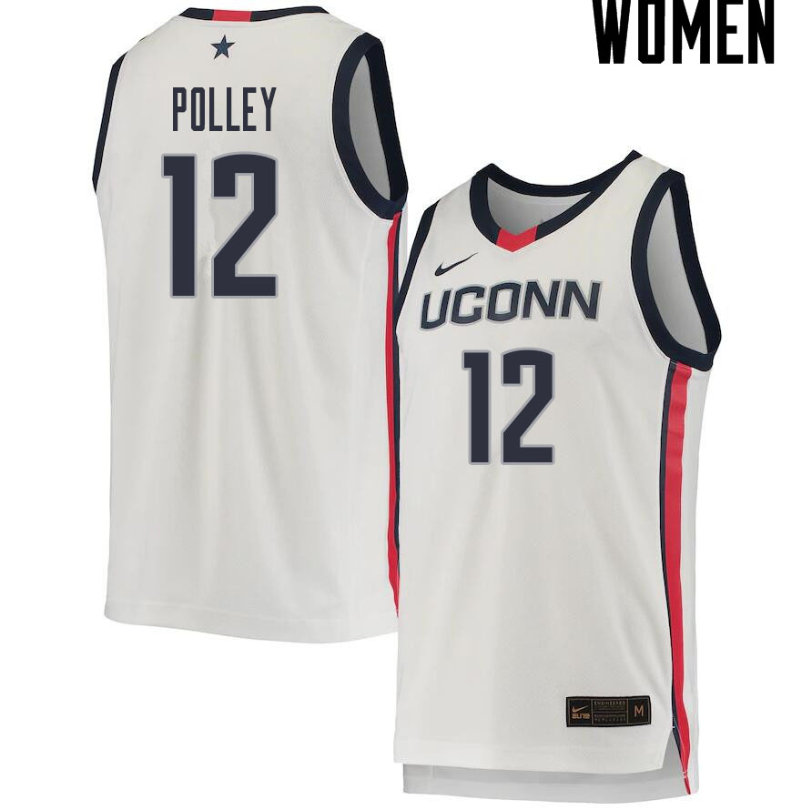 2021 Women #12 Tyler Polley Uconn Huskies College Basketball Jerseys Sale-White - Click Image to Close